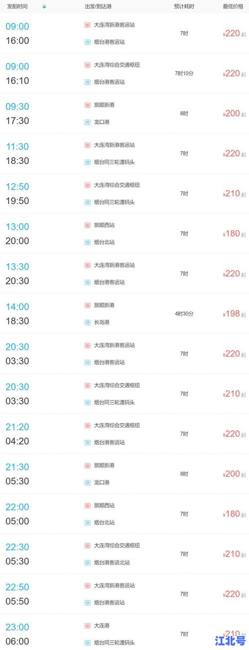 2024烟台至大连船票时刻表大全丨最新票价班次在线查询预订攻略