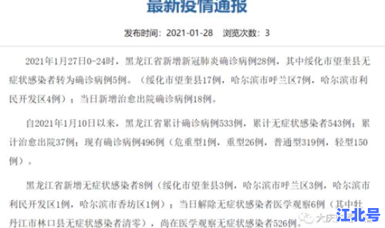 黑龙江多少确诊病例 黑龙江疾控中心官网