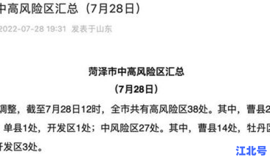 菏泽是高风险地区吗 高风险什么意思