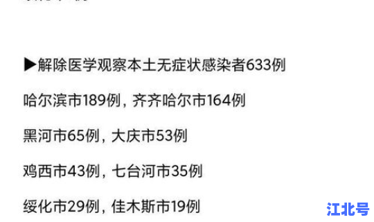 黑龙江新增疫情情况公布，新型疫情