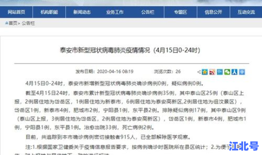 泰安新增一例肺炎是哪里的 泰安最近有新增病例吗