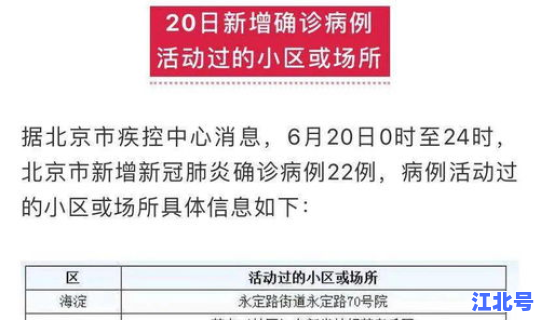 北京新增22例确诊病例详情表，北京市确诊病例详细信息