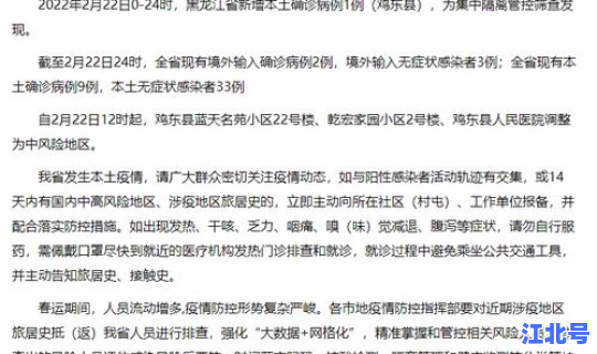 黑龙江新增8例本土病例是哪里的，黑龙江新增本土确诊病例最新消息