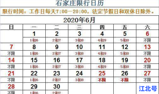 石家庄最新限号表2021年3月，2020年-2021天津限号